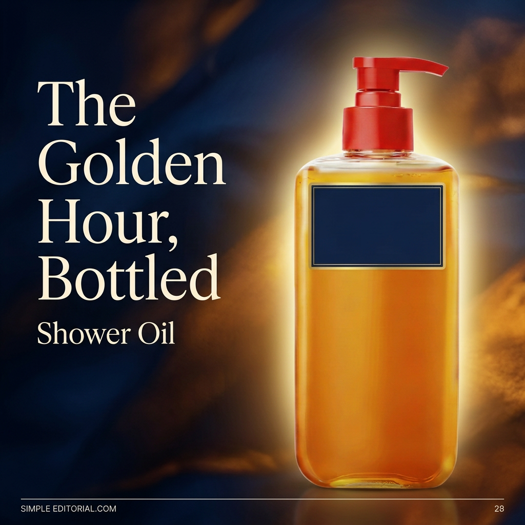 The Golden Hour Bottled shower oil editorial