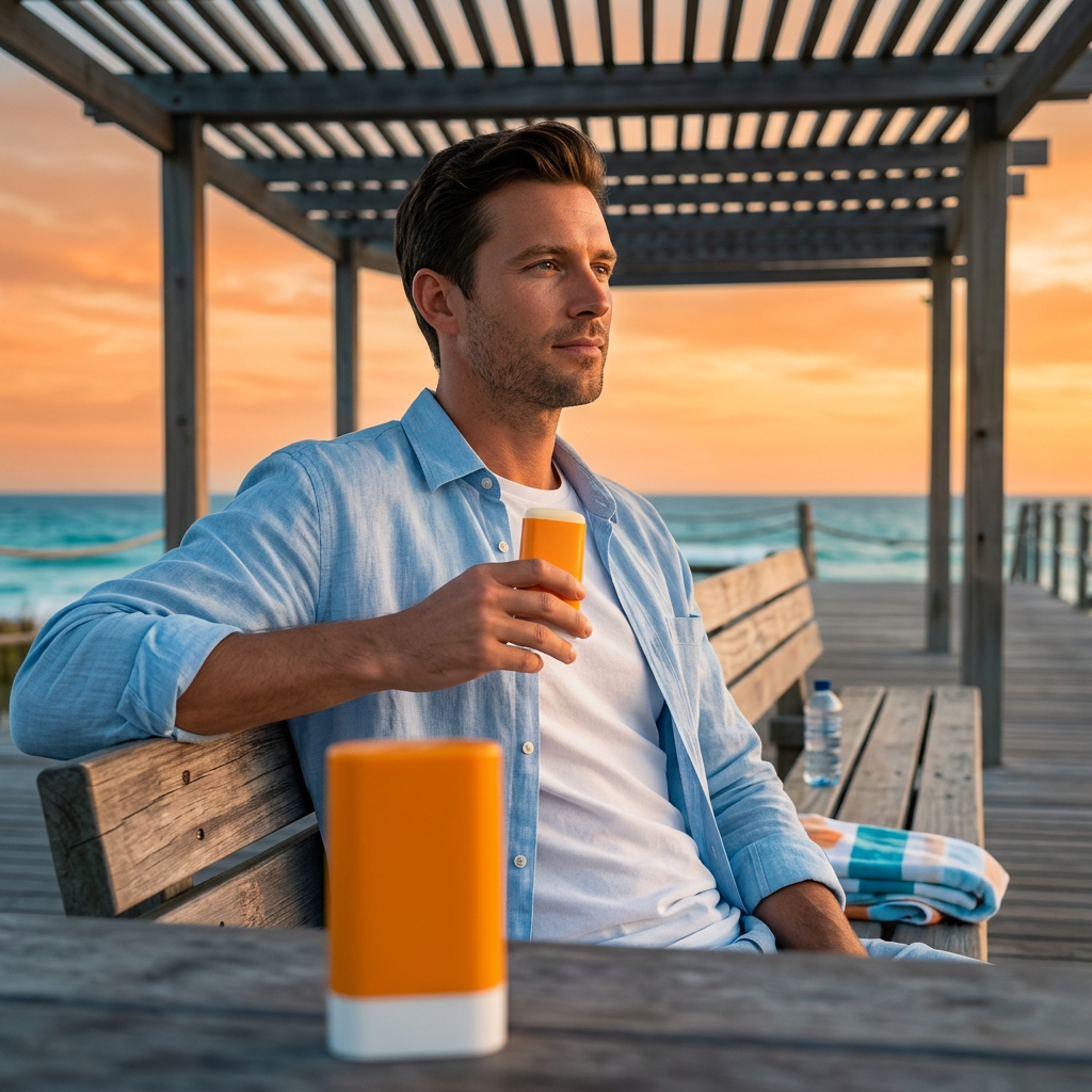 Everyday Sunscreen Stick — A Golden-Orange Essential for Morning Routines, City Days & Weekend Plans